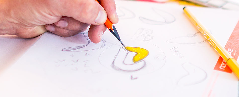 Crayonné d'avant projet du logo Boomerang