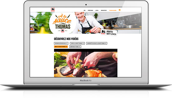 Page web 'A la sauce thomas', vidéos